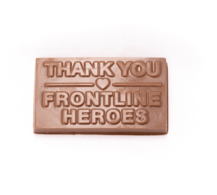 thank you frontline heroes solid milk chocolate