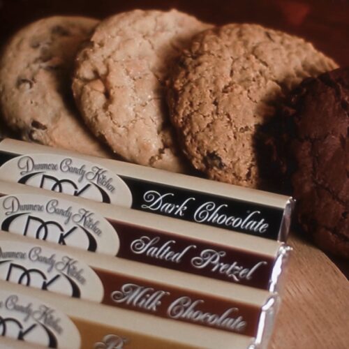 milk chocolate bars and cookies