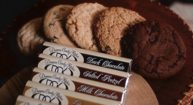 milk chocolate bars and cookies