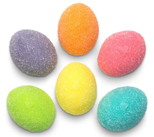 sanded gummi eggs